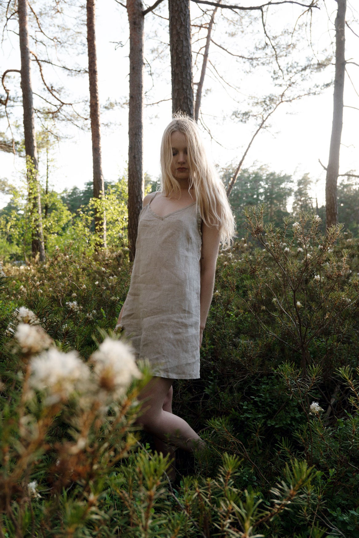 Organic, sustainable and sexy at the same time! Agasåga black short natural linen slip dress, nightdress with straps. This sleepwear is natural, soft, breathable and pure. It’s a conscious and healthy choice for your body and environment that embraces genuine selflove and selfcare. Handmade with love in the North.