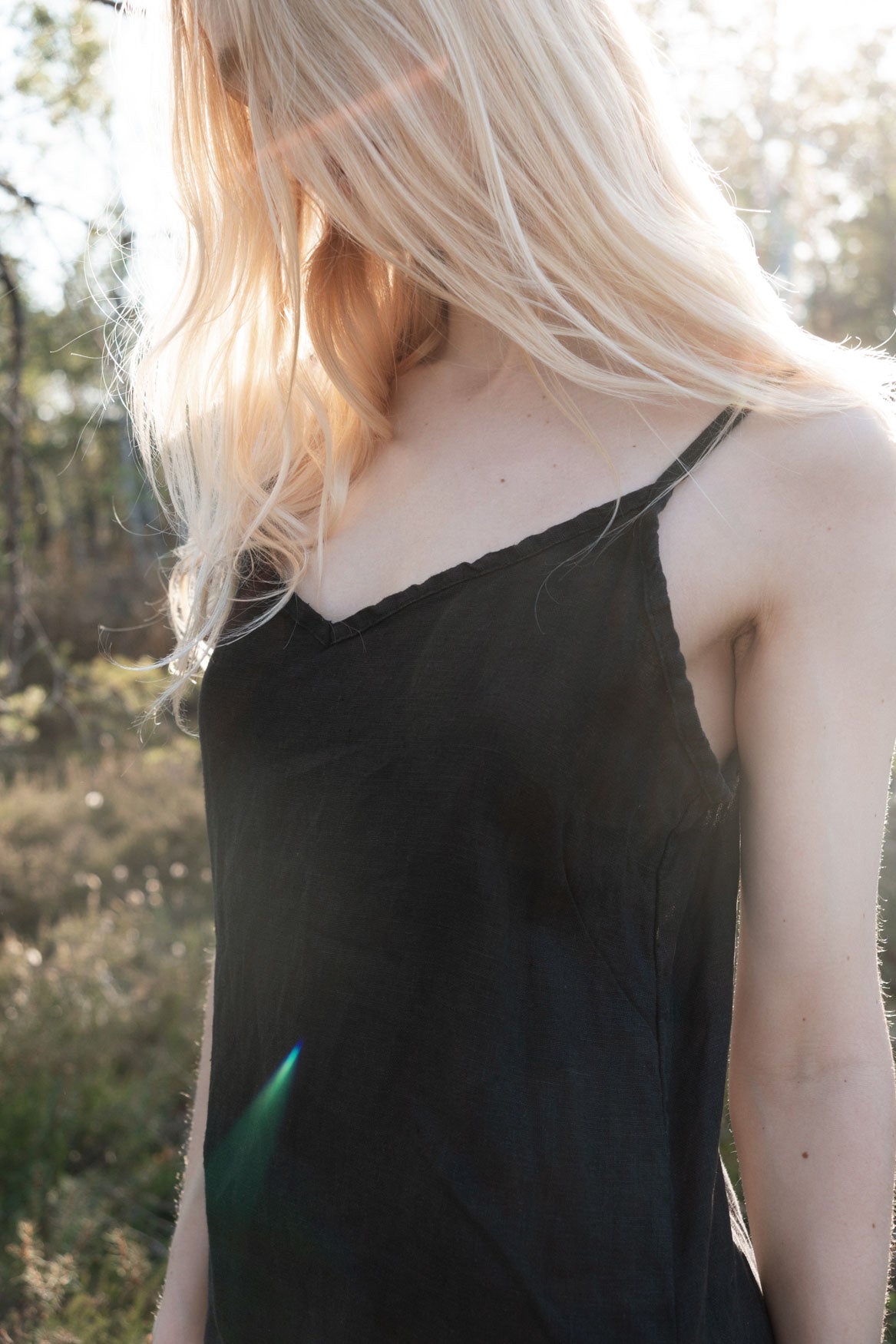 Organic, sustainable and sexy at the same time! Agasåga black short natural linen slip dress, nightdress with straps. This sleepwear is natural, soft, breathable and pure. It’s a conscious and healthy choice for your body and environment that embraces genuine selflove and selfcare. Handmade with love in the North.