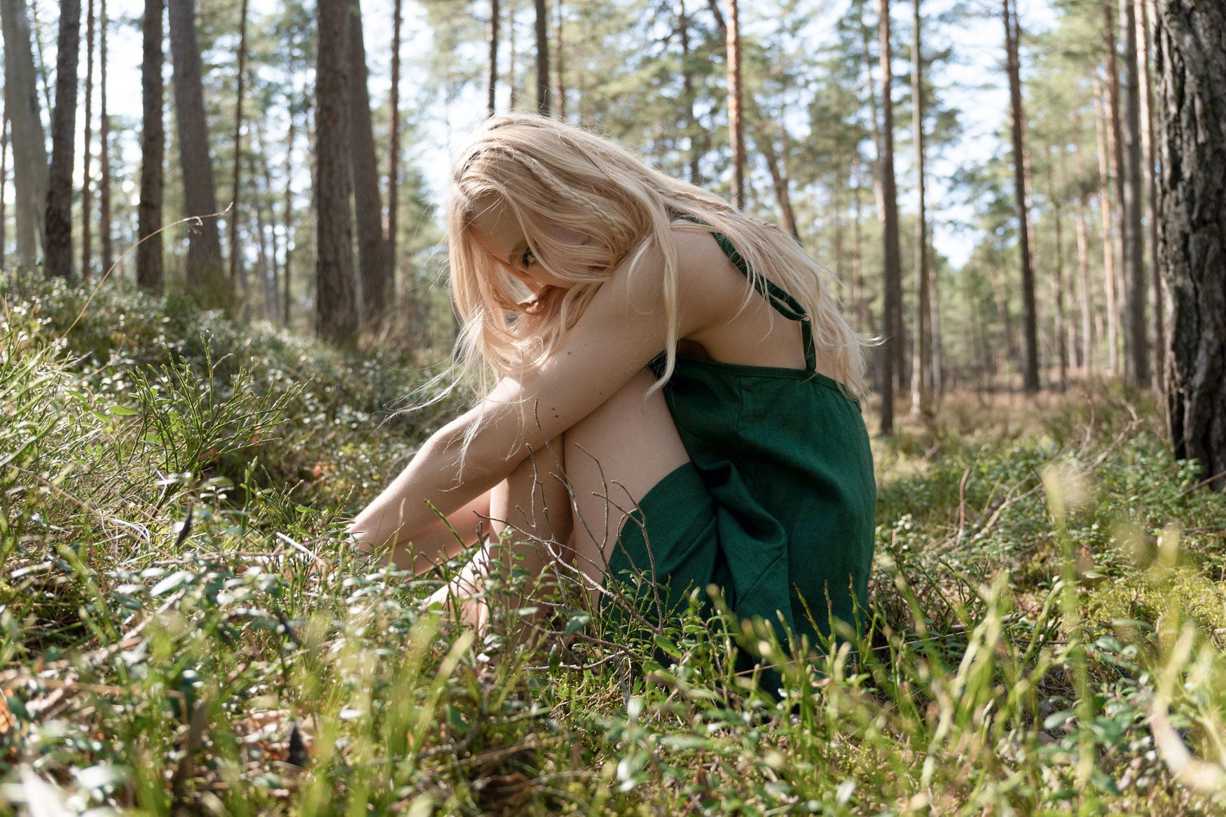 Organic, sustainable and sexy at the same time! Agasåga green short natural linen slip dress, nightdress with straps. This sleepwear is natural, soft, breathable and pure. It’s a conscious and healthy choice for your body and environment that embraces genuine selflove and selfcare. Handmade with love in the North.