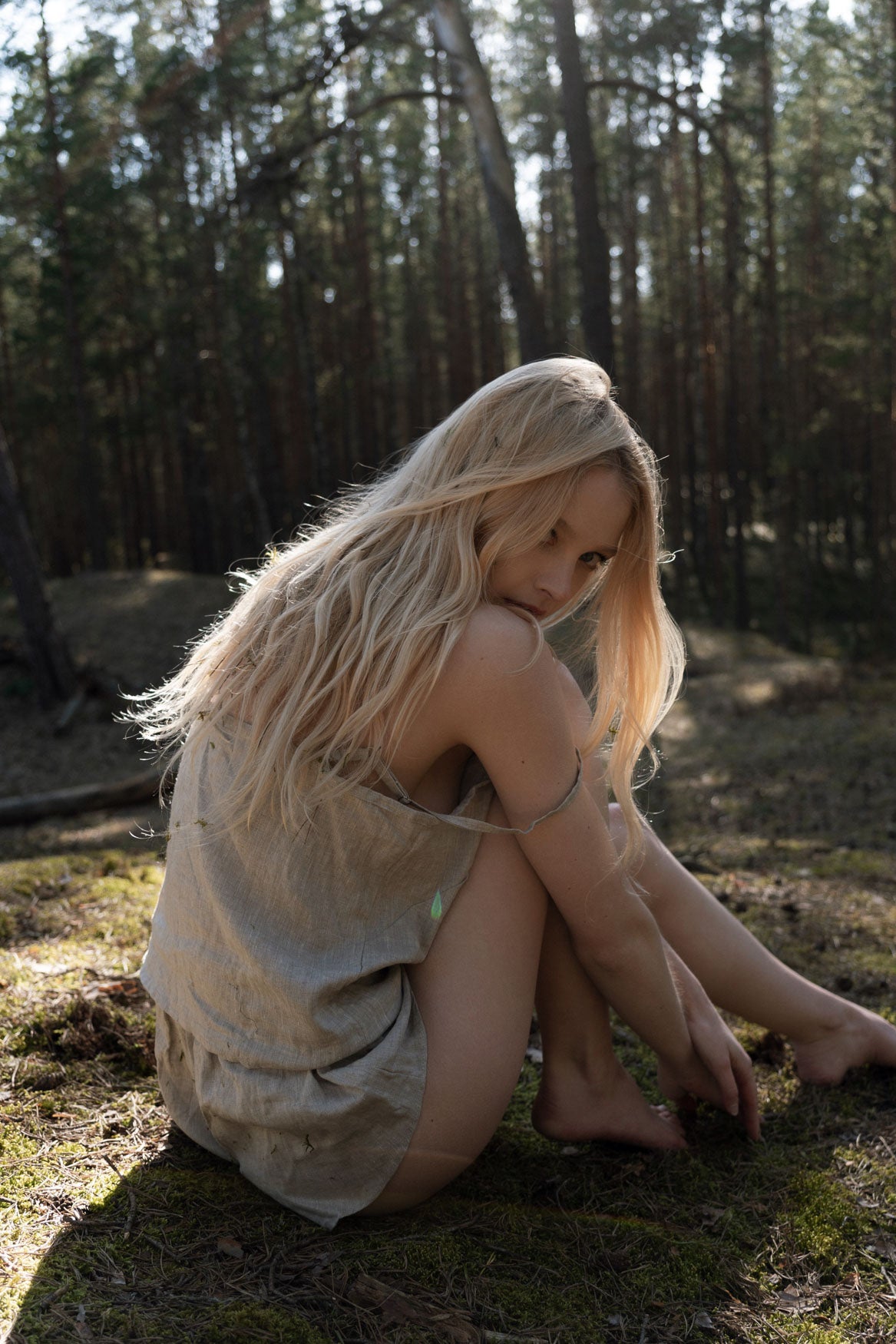 Organic, sustainable and sexy at the same time! Agasåga beige natural linen nightwear set with shorts and camisole top. This sleepwear is natural, soft, breathable and pure. It’s a conscious and healthy choice for your body and environment that embraces genuine selflove and selfcare. Handmade with love in the North.