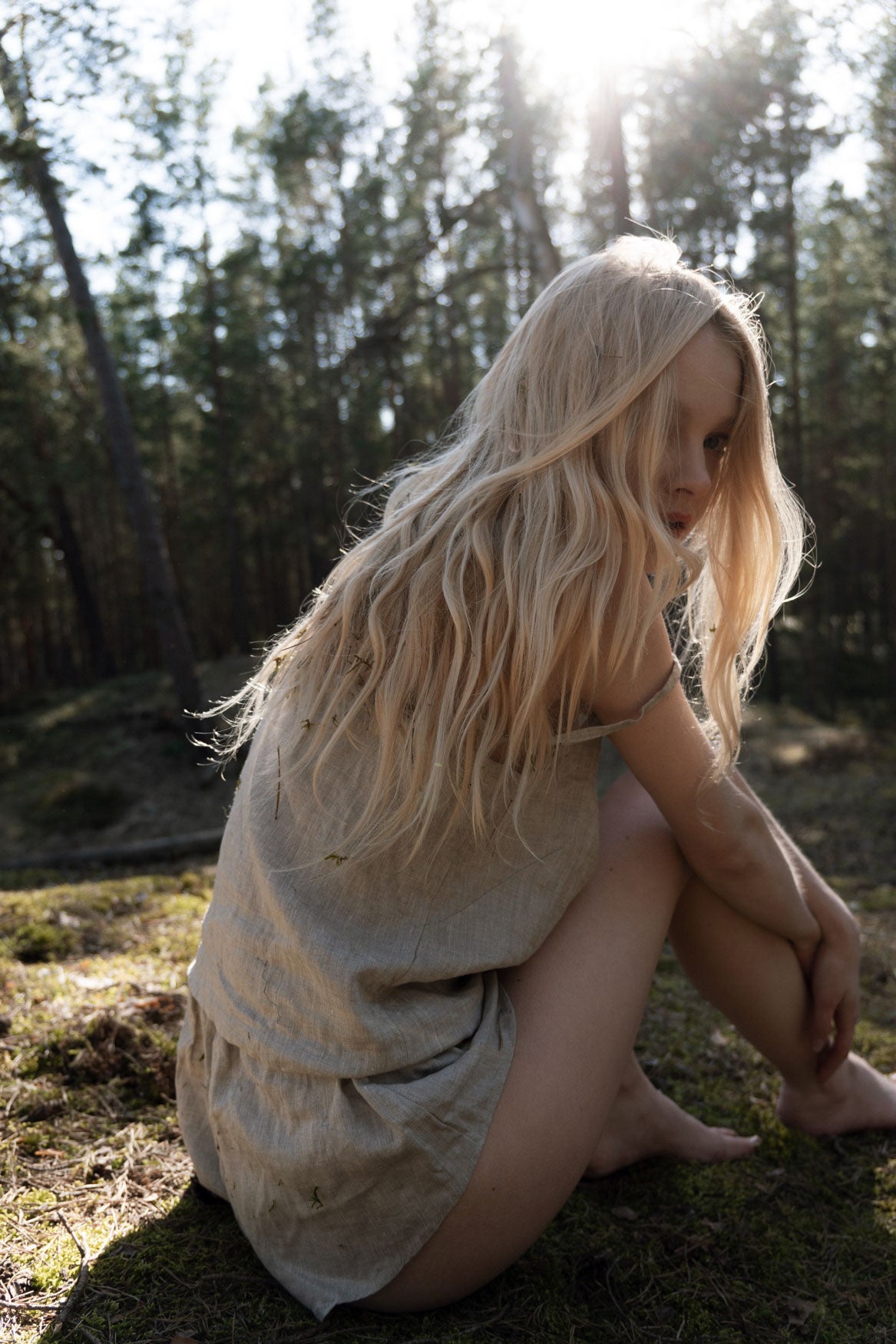 Organic, sustainable and sexy at the same time! Agasåga beige natural linen nightwear set with shorts and camisole top. This sleepwear is natural, soft, breathable and pure. It’s a conscious and healthy choice for your body and environment that embraces genuine selflove and selfcare. Handmade with love in the North.