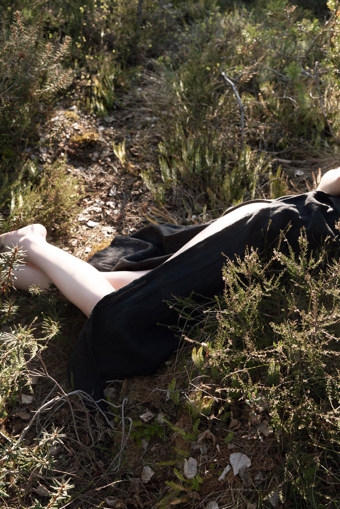 Organic, sustainable, sexy, long black linen nightwear slip dress with spaghetti straps and splits. This linen lingerie nightdress is natural, comfortable, soft and pure. This sleepwear nightgown is a conscious and healthy choice for your body and environment.