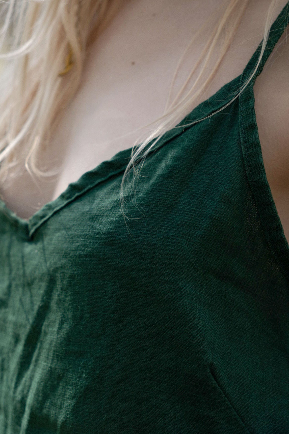 Organic, sustainable and sexy at the same time! Agasåga green short natural linen slip dress, nightdress with straps. This sleepwear is natural, soft, breathable and pure. It’s a conscious and healthy choice for your body and environment that embraces genuine selflove and selfcare. Handmade with love in the North.